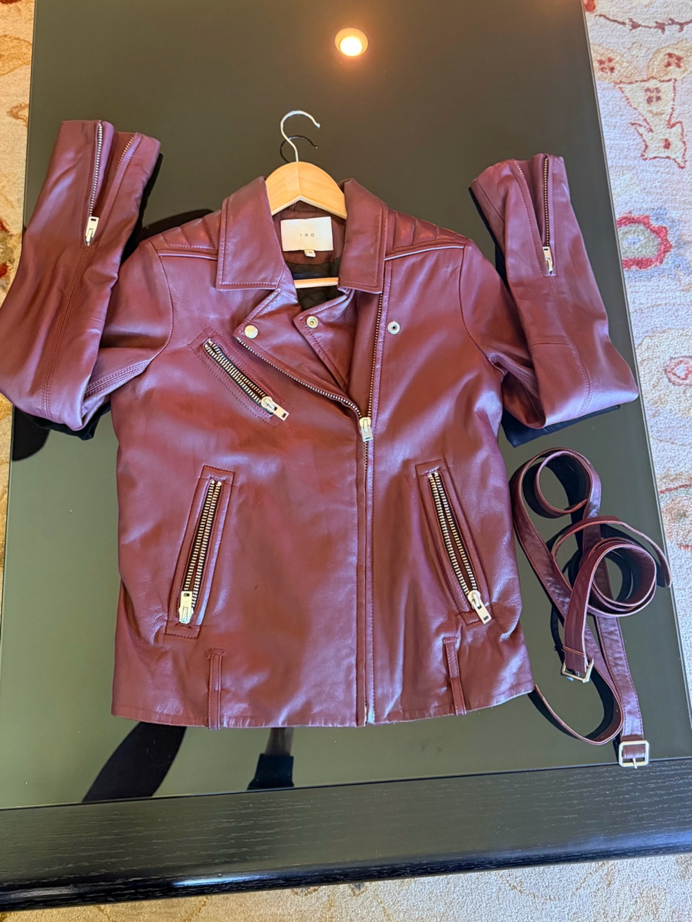 Lambskin Women's Burgundy Moto Jacket